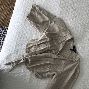 New Look crop top with buttons and balloon sleeves